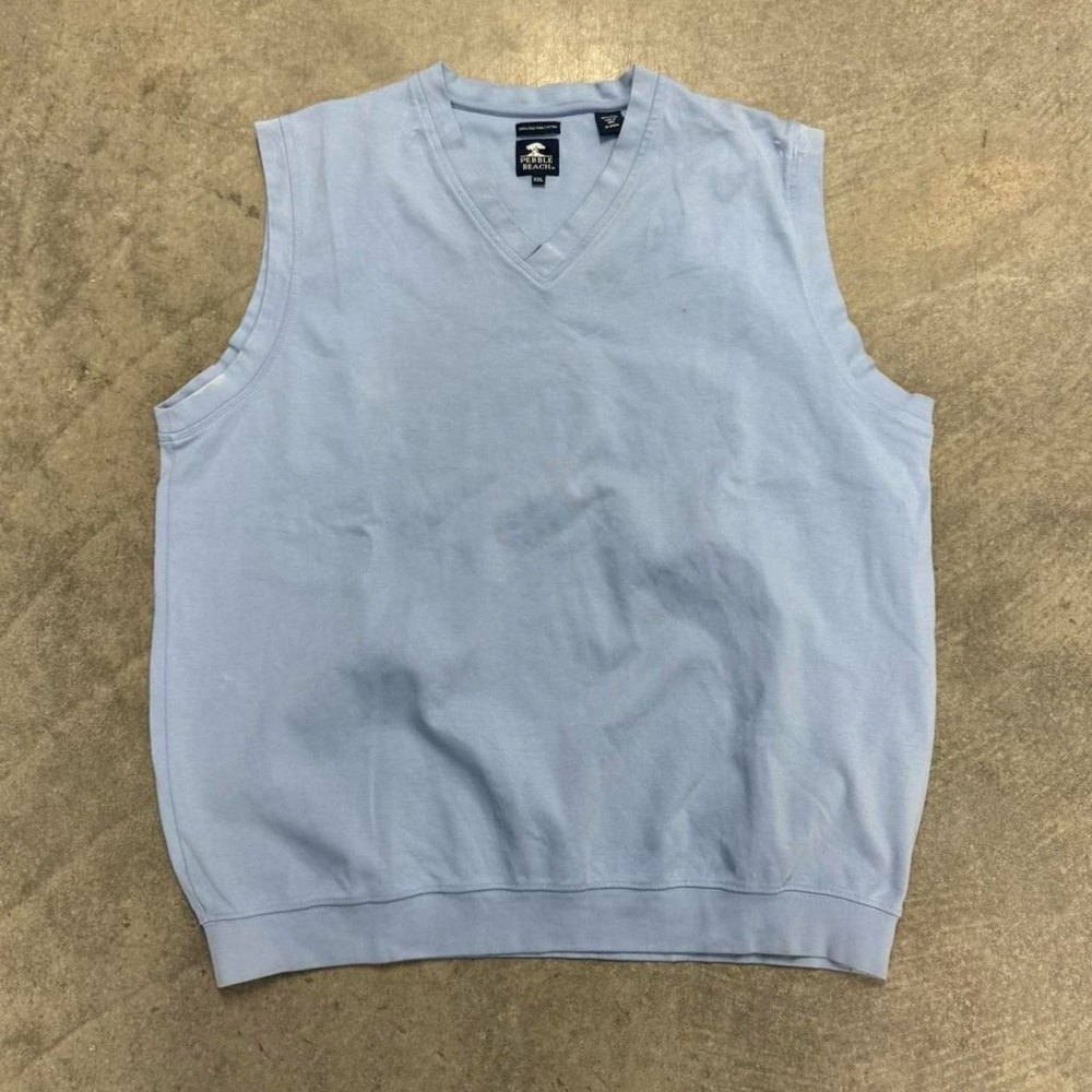 Pebble Beach Sky Blue V-Neck Top